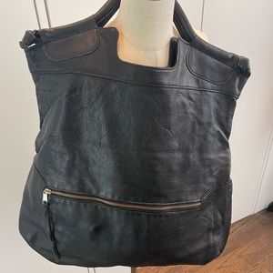 Foley + Corina Black Tote Bag. Genuine Leather.